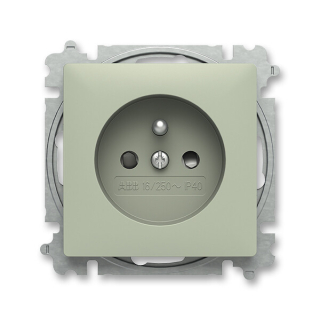 ABB 6619T-A06657 243 ZONI Zásuvka jednonásobná, s cl. olivová