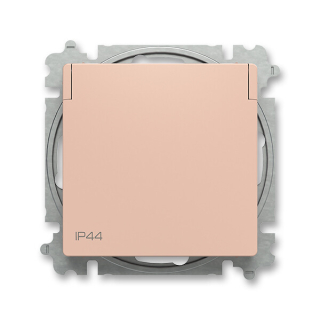 ABB 6619T-A06995 242 ZONI Zásuvka jednonásobná, s cl., s víčkem, IP44 pudrová