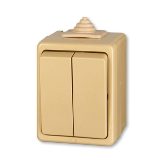 Venkovní vypínač č.5 sériový na zeď ABB 3553-05929 D, IP44, béžový