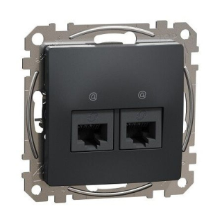 SCHNEIDER SDD114452 SEDNA Datová zásuvka 2xRJ45 kat. 5e UTP, Antracit