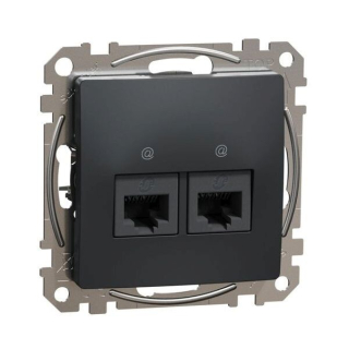 SCHNEIDER SDD114462 SEDNA Datová zásuvka 2xRJ45 kat. 6 UTP, antracit