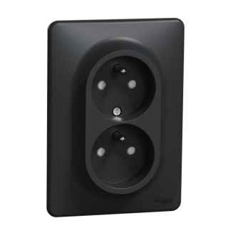 SCHNEIDER SDD314211C SEDNA Zásuvka dvojnásobná 230V 16A, Antracit