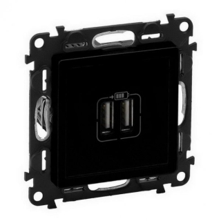 Valena Life dvojitá nabíječka usb a+a+černá Legrand 756312