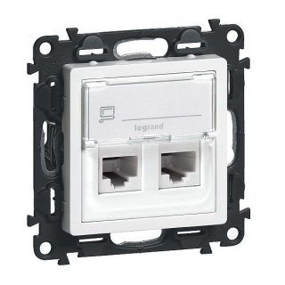 Valena Life datová dvojzásuvka 2xRJ45 C5E UTP bílá Legrand 75C5UB2