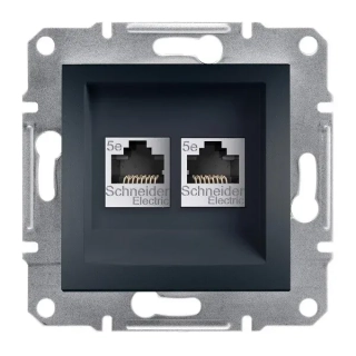 SCHNEIDER EPH4400171 ASFORA Zásuvka datová 2xRJ45, kat.5e UTP, antracit