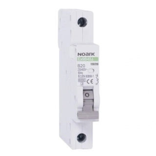 NOARK 110726 Ex9B40J 1P B20 Úzký instalační jistič 13,5 mm, 6 kA, char. B, 20 A, 1pól