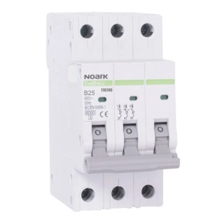 NOARK 110749 Ex9B40J 3P B25 Úzký instalační jistič 40,5 mm, 6 kA, char. B, 25 A, 3pól