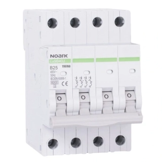 NOARK 110760 Ex9B40J 4P B25 Úzký instalační jistič 54 mm, 6 kA, char. B, 25 A, 4pól
