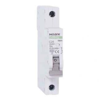 NOARK 110771 Ex9B40J 1P C25 Úzký instalační jistič 13,5 mm, 6 kA, char. C, 25 A, 1pól