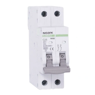 NOARK 110782 Ex9B40J 2P C25 Úzký instalační jistič 27 mm, 6 kA, char. C, 25 A, 2pól