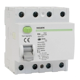 NOARK 115631 Ex9L-H 4P 25A F 30mA Proudový chránič 10kA, 4-pól,25A, 30mA, F