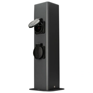 Zásuvkový sloupek Tracon GARN2F do exteriéru, 2xFRENCH, max.16A, 250VAC, 2600W, 3x1,5mm2, H05VV-F, IP54