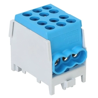 Tracon FLECU-25-16-3K Rozvodná svorka odbočná,na DINlištu, modrá