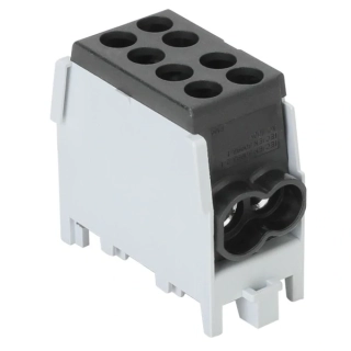 Tracon FLECU-25-16-2F Rozvodná svorka odbočná,na DINlištu, černá