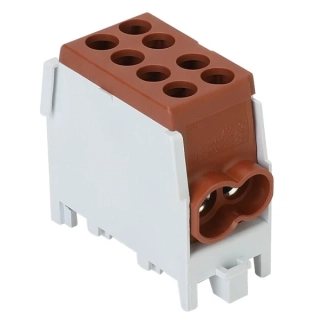 Tracon FLECU-25-16-2B Rozvodná svorka odbočná,na DINlištu, hnědá