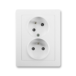 Dvojzásuvka ABB Swing 5513J-C02357 B1 otočený kolík bílá