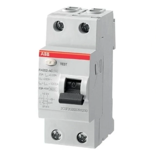 ABB ELSYNN FH202 AC-25/0,03 Proudový chránič 2-pól, 25A, 30mA, AC, 6kA *2CSF202002R1250