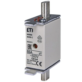 ETI 004181211 Pojistka nožová NV 00 C KOMBI 500V 50A gL-gG
