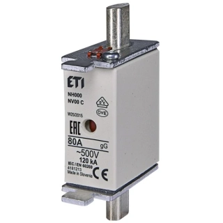 ETI 004181213 Pojistka nožová NV 00 C KOMBI 500V 80A gL-gG