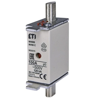 ETI 004181214 Pojistka nožová NV 00 C KOMBI 500V 100A gL-gG