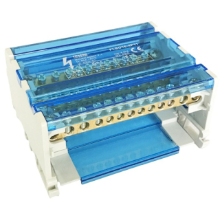Tracon FLSO16-4P11 Modulární svorkovnice s výklopným ochranným krytem 3×16(10) mm2 / 8×10(6) mm2, 500VAC/DC, 80A