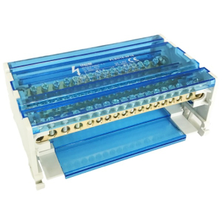 Tracon FLSO16-4P16 Modulární svorkovnice s výklopným ochranným krytem 4×16(10) mm2 / 12×10(6) mm2, 500VAC/DC, 80A