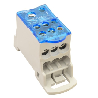Tracon FLSO70 Odbočná svorka, s výklopným ochranným krytem 1×70(50)mm2 / 6×25(16)mm2, 1000VAC/DC, 160A