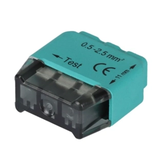 Tracon RVU2,5-3 Bezšroubová krabicová svorka, zelená 3x0,5-2,5mm2, 450VAC, max. 16A