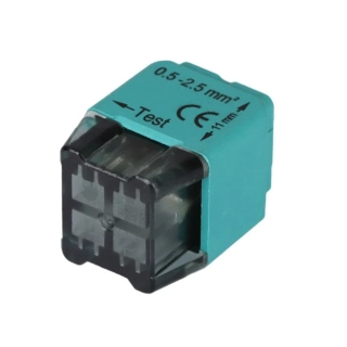 Tracon RVU2,5-4 Bezšroubová krabicová svorka, zelená 4x0,5-2,5mm2, 450VAC, max. 16A