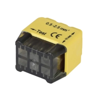 Tracon RVU2,5-6 Bezšroubová krabicová svorka, žlutá 6x0,5-2,5mm2, 450VAC, max. 16A