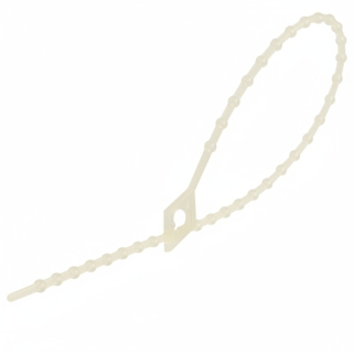 Tracon 180N-GY Stahovací pásky perličkové, rozepínací, přírodní 180×2mm, D=8-45mm, PE