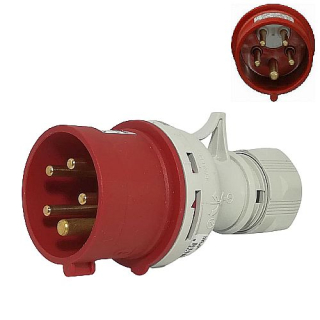 Průmyslová vidlice IVNO 3253 400V, IP44, 32A, 5-pól možnost otočení fází