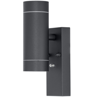 Tracon SPGU10IPFA2A Nástěnné bodové svítidlo, exterier., antracit, soumr. spín. 100-240VAC, 50Hz, 2xGU10, max.35W, 30lux, IP44