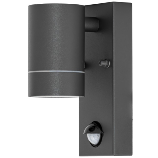 Tracon SPGU10IPFS1A Nástěnné bodové svítidlo, exterier., antracit, pohyb. sním. 100-240VAC, 50Hz, 1xGU10, ma.35W, 10s-4min, max 8m, 3-2000lx, IP44