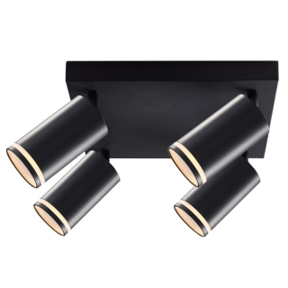 Tracon SPGU10LMAN4B Stropní nastavitelné bodové svítidlo, černé 100-240VAC, 50Hz, 4xGU10, max.4x35W