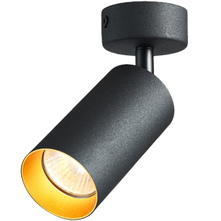 Tracon SPGU10MA1GB Stropní nastavitelné bodové svítidlo, černé, zlatý refl. 100-240VAC, 50Hz, 1xGU10, max.35W