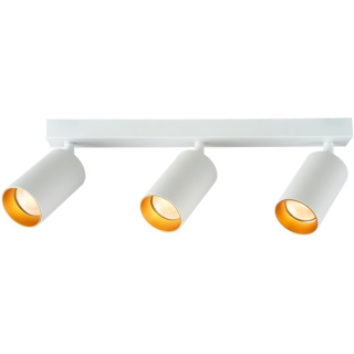 Tracon SPGU10MA3GW Stropní nastavitelné bodové svítidlo, bílé, zlatý refl. 100-240VAC, 50Hz, 3xGU10, max.3x35W