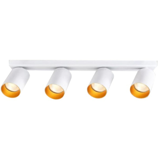 Tracon SPGU10MA4GW Stropní nastavitelné bodové svítidlo, bílé, zlatý refl. 100-240VAC, 50Hz, 4xGU10, max.4x35W