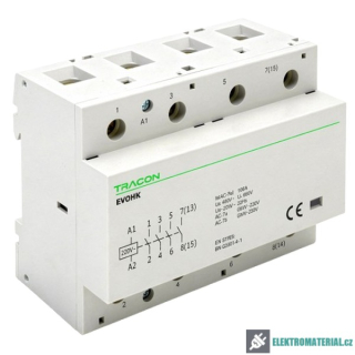 Tracon EVOHK4-100 Modulární stykač 230V, 50Hz, 4 Mod, 4×NO, AC1/AC7a, 100A