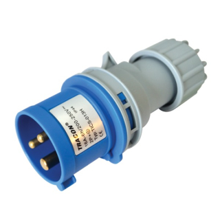 Tracon TICS-013H Spojovací průmyslová vidlice, s kabelovou přechodkou 16A, 250V, 2P+E, 6h, IP44