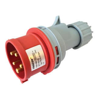 Tracon TICS-015H Spojovací průmyslová vidlice, s kabelovou přechodkou 16A, 400V, 3P+N+E, 6h, IP44