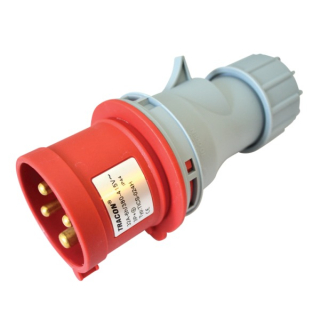 Tracon TICS-024H Spojovací průmyslová vidlice, s kabelovou přechodkou 32A, 400V, 3P+E, 6h, IP44