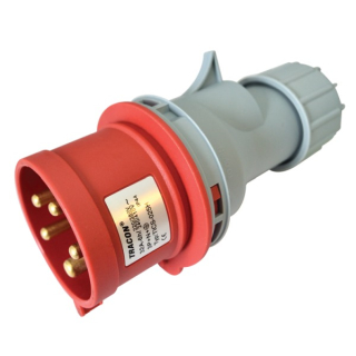 Tracon TICS-025H Spojovací průmyslová vidlice, s kabelovou přechodkou 32A, 400V, 3P+N+E, 6h, IP44