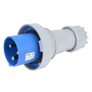 Tracon TICS-043 Spojovací průmyslová vidlice, s přech.se zvýšeným krytím 125A, 250V, 2P+E, 6h, IP67