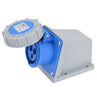 Tracon TICS-1132 Nástěnná průmyslová zásuvka 16A, 250V, 2P+E, 6h, IP67