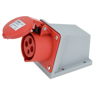 Tracon TICS-114 Nástěnná průmyslová zásuvka 16A, 400V, 3P+E, 6h, IP44