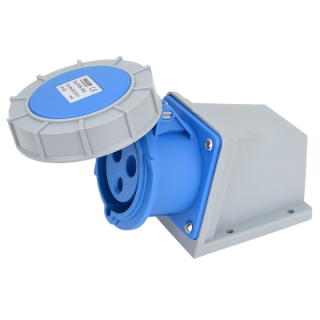 Tracon TICS-1232 Nástěnná průmyslová zásuvka 32A, 250V, 2P+E, 6h, IP67
