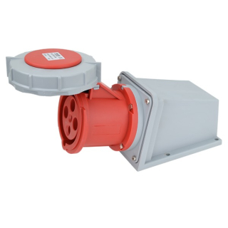 Tracon TICS-134 Nástěnná průmyslová zásuvka 63A, 400V, 3P+E, 6h, IP67