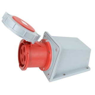 Tracon TICS-144 Nástěnná průmyslová zásuvka 125A, 400V, 3P+E, 6h, IP67