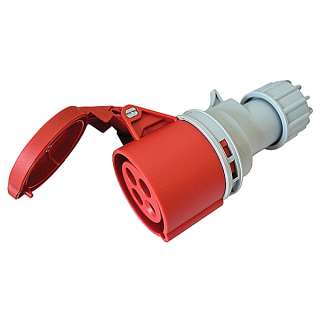 Tracon TICS-224H Spojovací průmyslová zásuvkas kabelovou přechodkou 32A, 400V, 3P+E, 6h, IP44